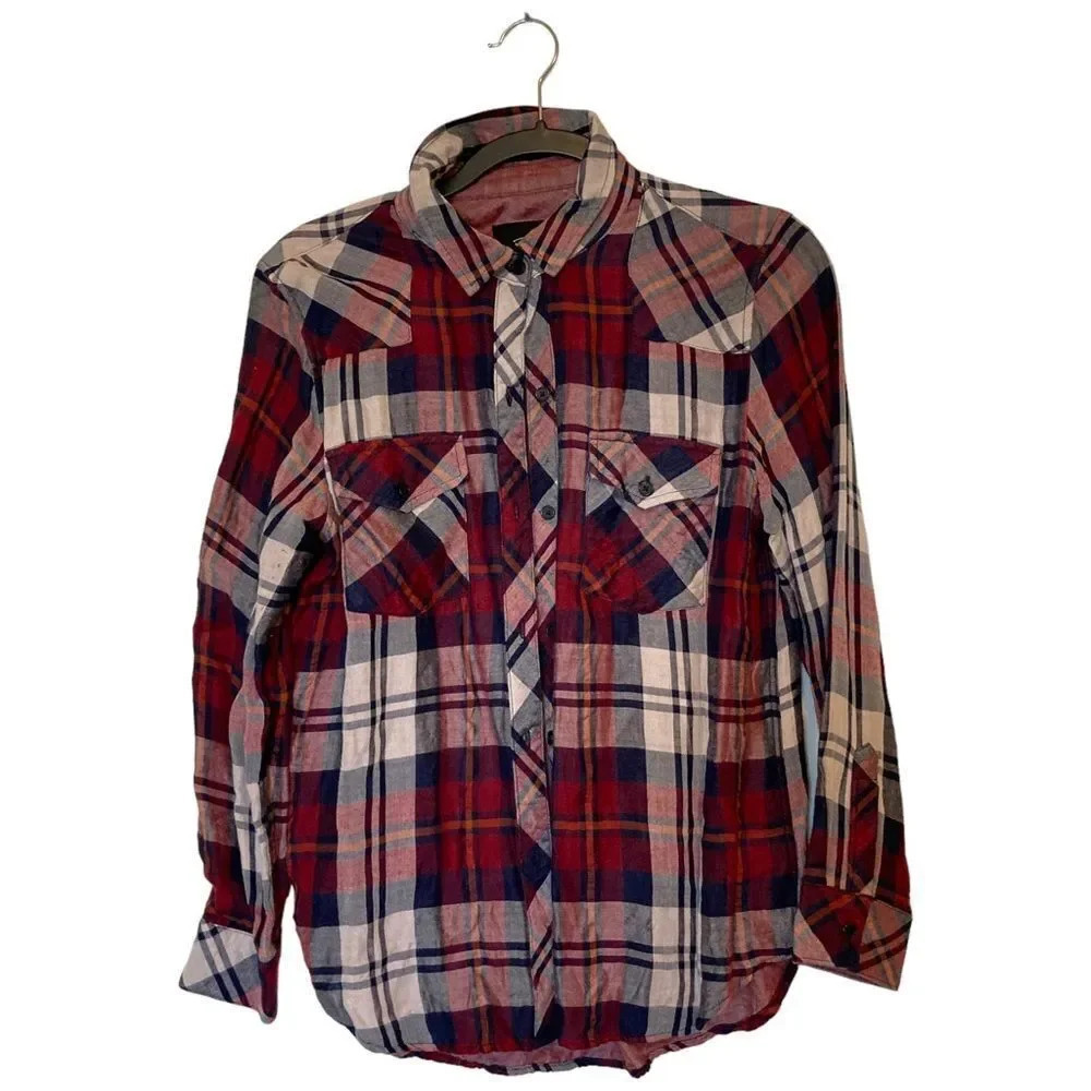 RAILS Kendra Flannel in Merlot Snow Navy Size Small